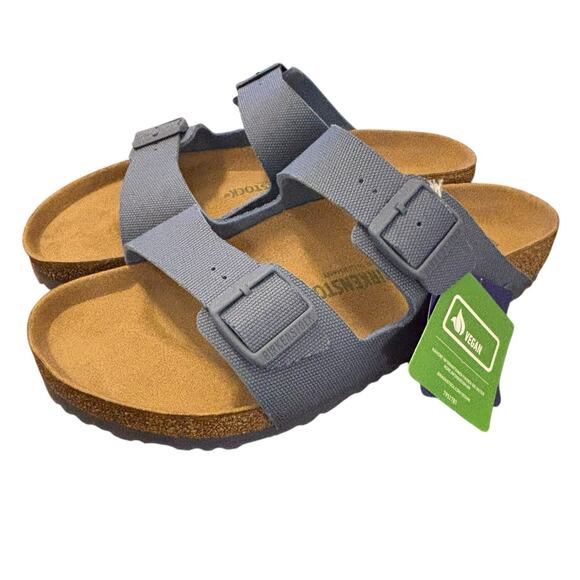 BIRKENSTOCK Arizona Vegan Textile Rivet Sandals EU 45 Mens 12 Women 14 Blue NWOB - Picture 9 of 16